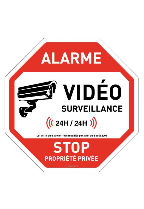 Panneau picto Attention locaux sous vidéo-surveillance - PVC - A3