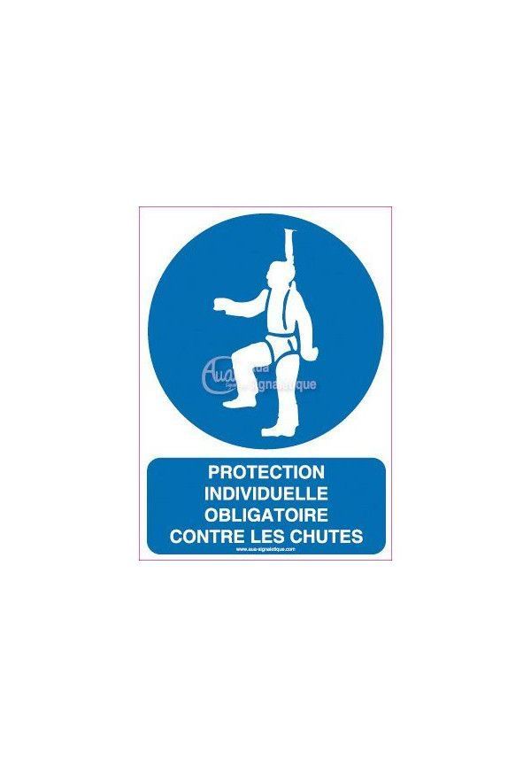 Panneau Protection individuelle obligatoire contre les chutes