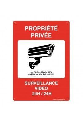Panneau Prépercé avec angles arrondis - Propriété Privée Surveillance Vidéo 24H/24