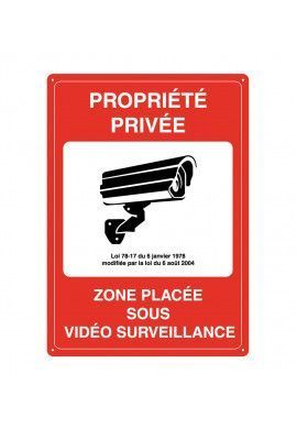 Panneau Prépercé avec angles arrondis - Propriété Privée Zone Placée Sous Vidéo Surveillance 2