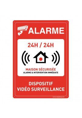 Panneau Prépercé avec angles arrondis - Alarme 24h24h - Maison sécurisée Sous vidéo