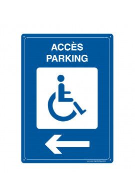 Panneau Prépercé avec angles arrondis - Accès Parking Handicapés à Gauche