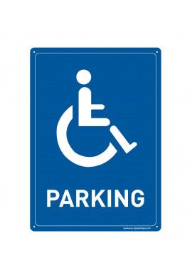 Panneau Prépercé avec angles arrondis - Parking Handicapés