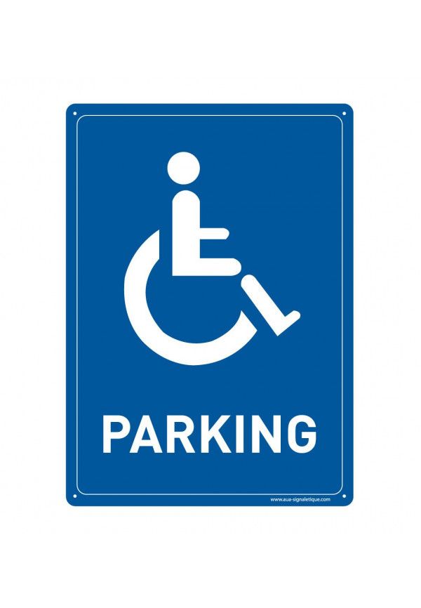 Panneau Prépercé avec angles arrondis - Parking Handicapés