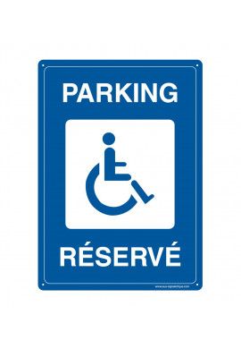 Panneau Prépercé avec angles arrondis - Parking Réservé aux Handicapés