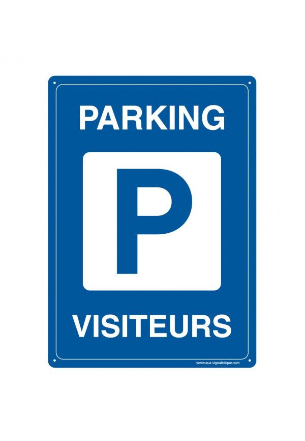 Panneau Prépercé avec angles arrondis - Parking Visiteurs