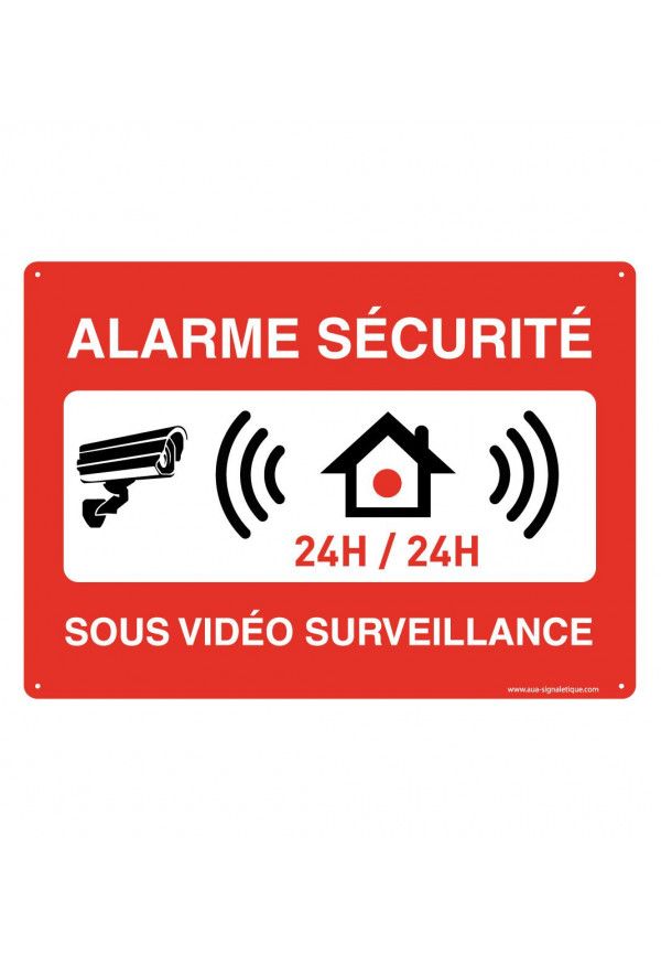 Panneau Signalisation Avec Coins Arrondis - Alarme Sécurité Sous Vidéo  Surveillance Maison 24h/24