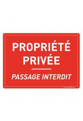 Panneau Prépercé avec angles arrondis - Propriété privée Passage Interdit