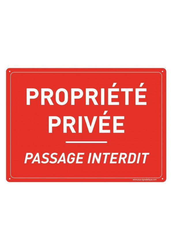 Panneau Prépercé avec angles arrondis - Propriété privée Passage Interdit