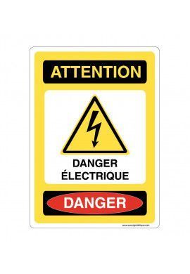 Panneau Signalisation avec coins arrondis - Attention Danger Électrique