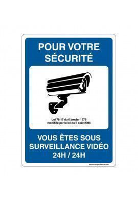 Panneau Signalisation avec coins arrondis - Vous Êtes Sous Surveillance Vidéo 24H/24