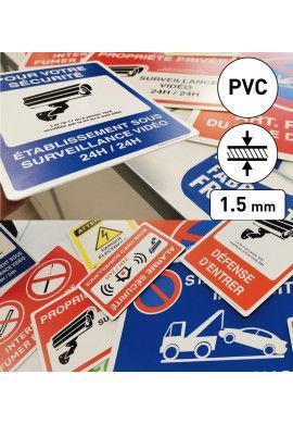 Panneau Signalisation avec coins arrondis - Stationnement Interdit Parking Privé Sous Peine de Fourrière