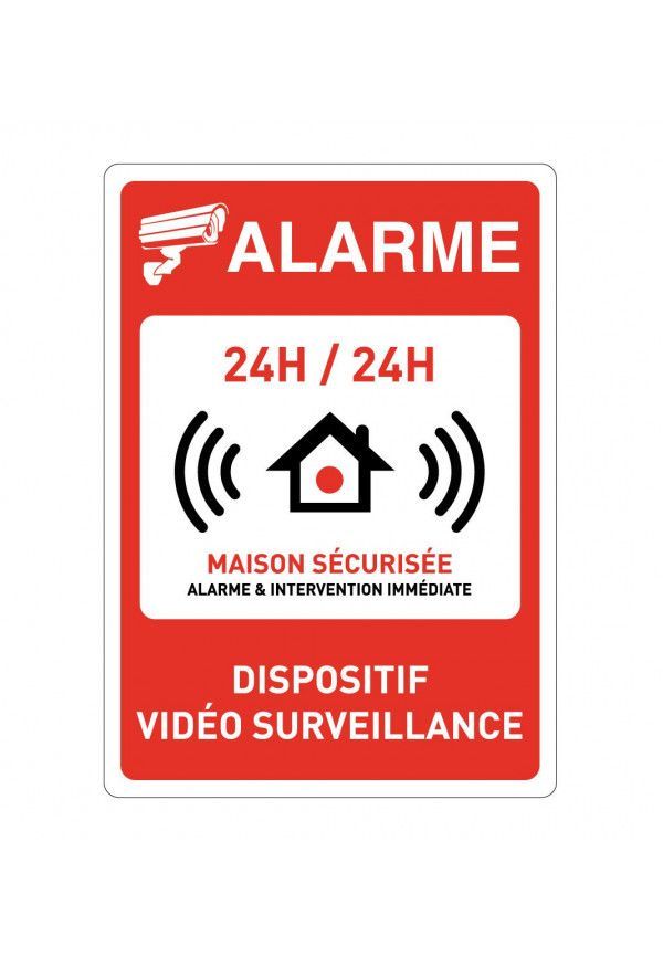 Panneau dispositif d'alarme - Propriété privée sous vidéo surveillance