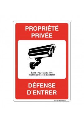Panneau Signalisation avec coins arrondis - Propriété Privée Sous Vidéo Surveillance Défense d' Entrer