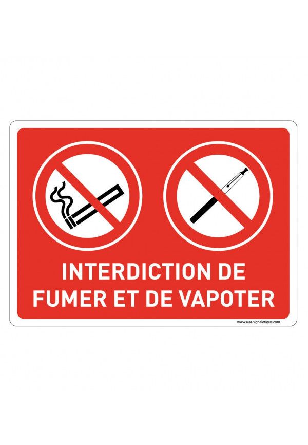 Panneau Signalisation Avec Coins Arrondis - Interdiction de Fumer Et De Vapoter