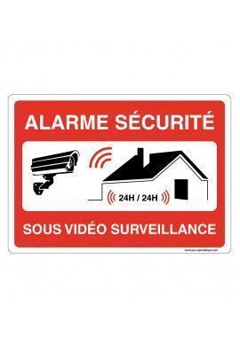 Panneau Signalisation Avec Coins Arrondis - Alarme Sécurité Sous Vidéo Surveillance Maison 24h/24