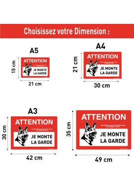 Panneau Signalisation Avec Coins Arrondis - Attention Chien - Je Monte La Garde