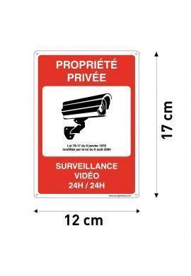 Panneau Vidéo Surveillance - Plaque Vidéo - Propriété Privée Surveillance Vidéo - PVC 120x170 mm
