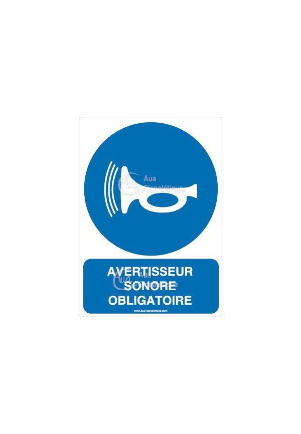 Panneau Obligation d'utiliser un avertisseur sonore - Vinyle