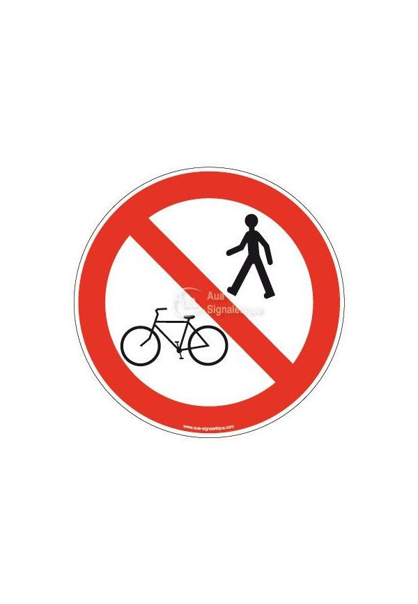 Panneau Vélo et piéton interdit