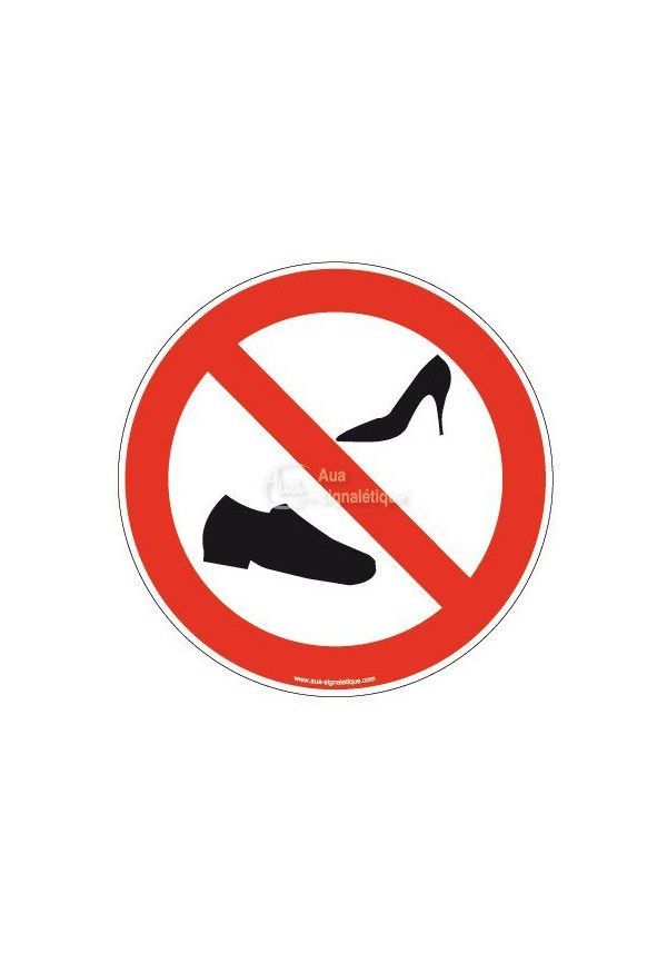 Panneau Chaussures interdites