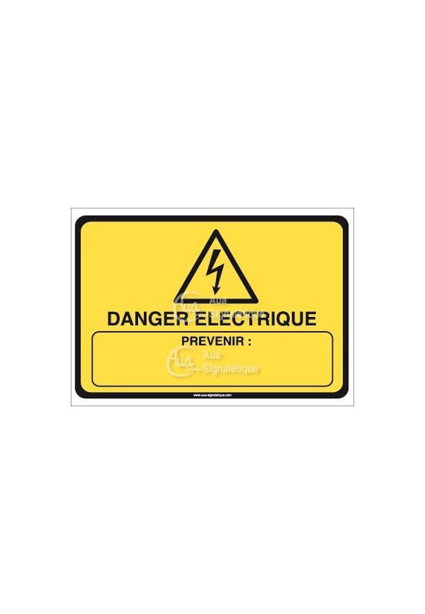 Panneau danger électrique prévenir