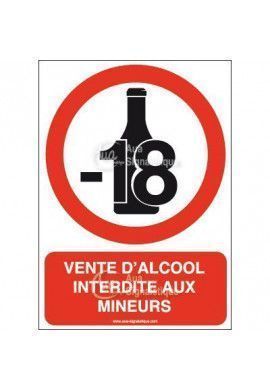 Panneau Vente d'alcool interdite aux mineurs-AI