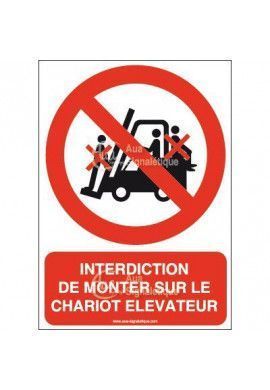 Panneau Interdiction de monter sur le chariot élévateur-AI