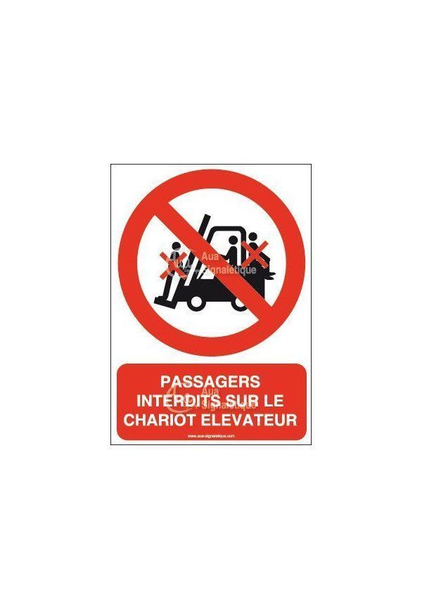 Panneau Passagers interdits sur le chariot élévateur-AI