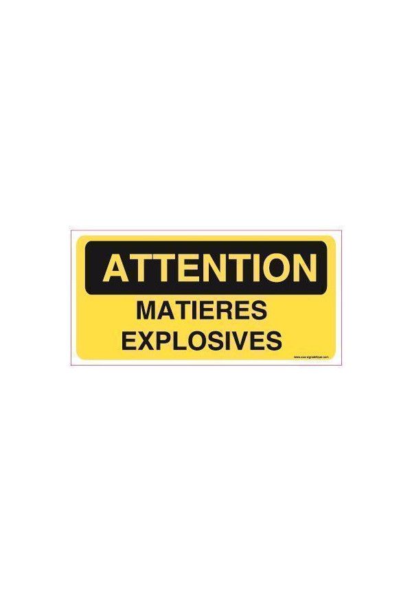 Panneau Matières explosives