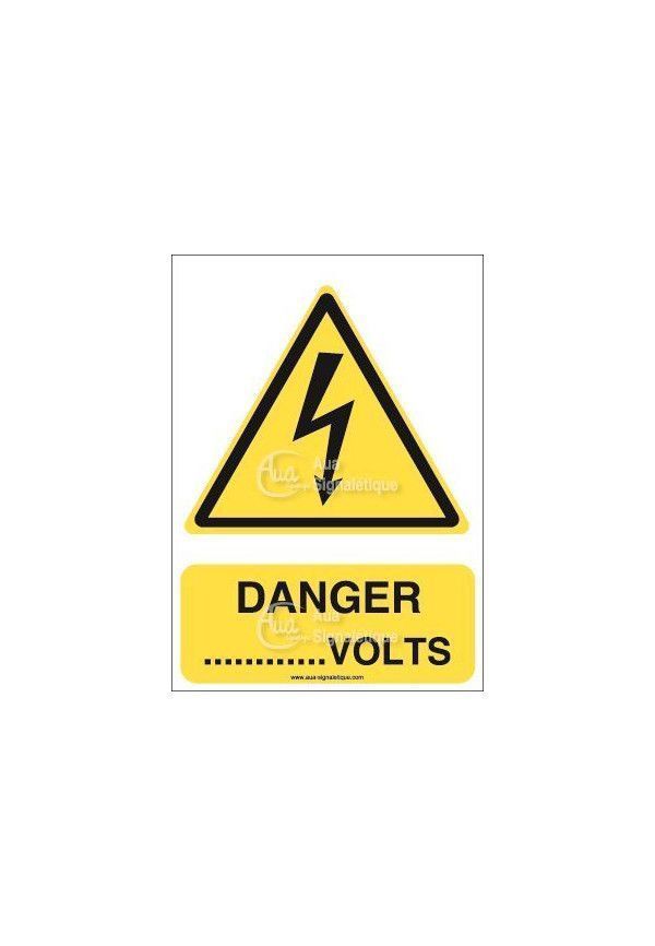Panneau Danger Volts - V