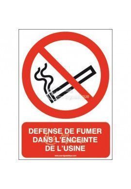 Panneau Défense de fumer dans l'enceinte de l'usine-AI