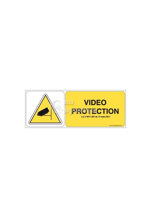 Panneau Vidéo Protection - jaune