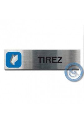 Plaque de porte Aluminium brossé Argent Tirez 200x50 mm