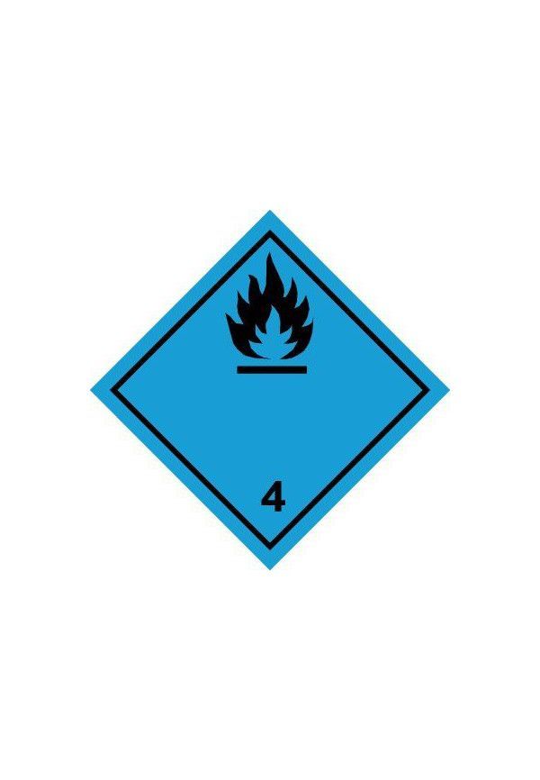 Etiquette N°4-3 Gaz inflammables au contact de l'eau