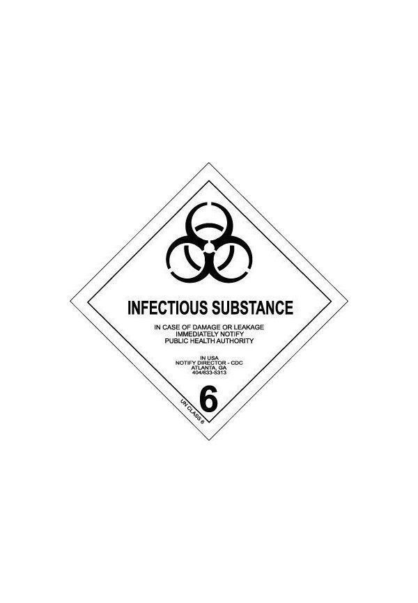 Etiquette N°6-2 Susceptible de produire une infection