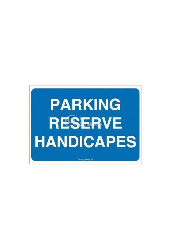 Panneau Parking réservé handicapés - texte