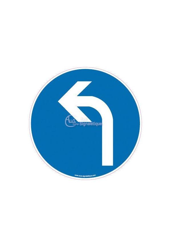 Panneau Obligation de tourner à gauche