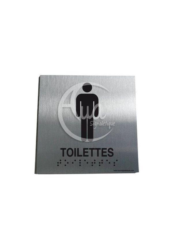 Plaque Alu Brossé Braille Toilettes Hommes