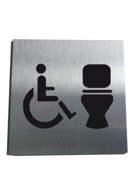 Plaque Alu Brossé WC Handicapés