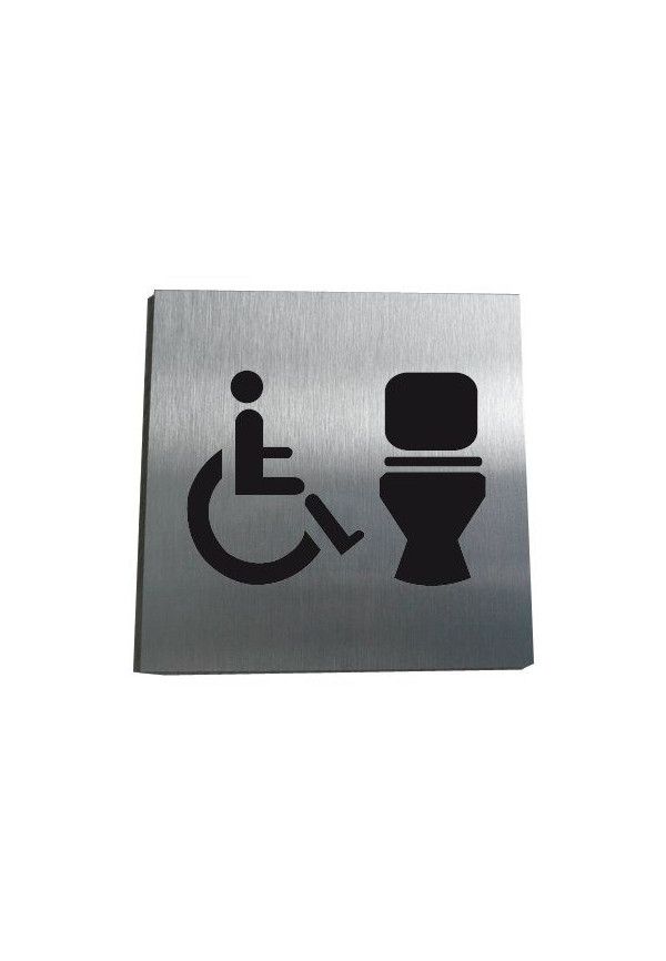 Plaque Alu Brossé WC Handicapés