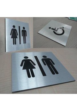 Plaque Alu Brossé Toilettes Hommes