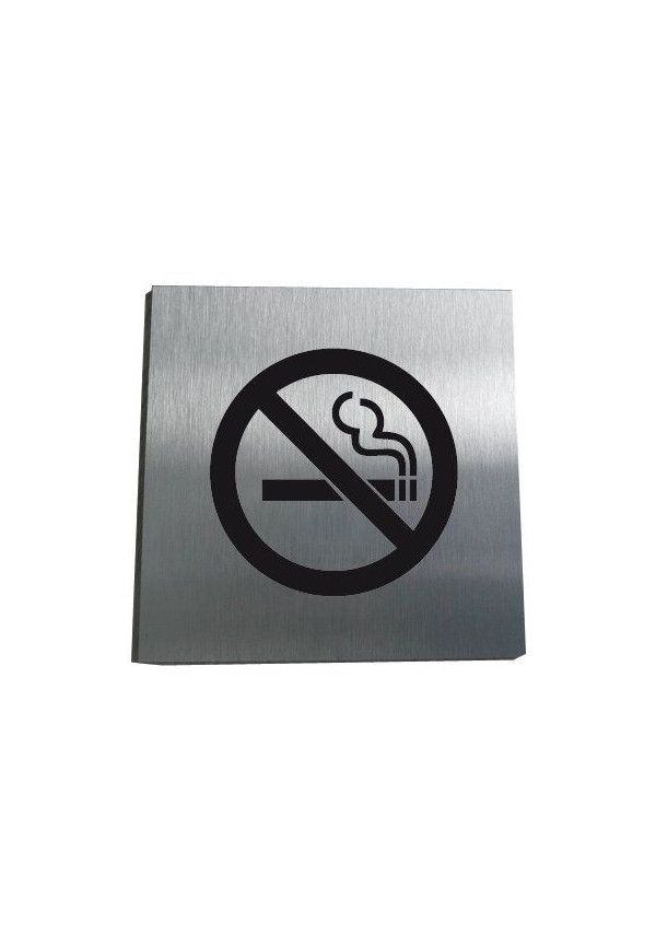 Plaque Alu Brossé Interdit de Fumer