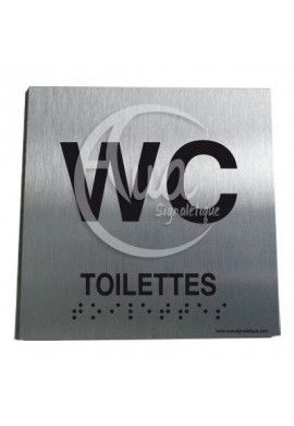 Plaque Alu Brossé Braille WC