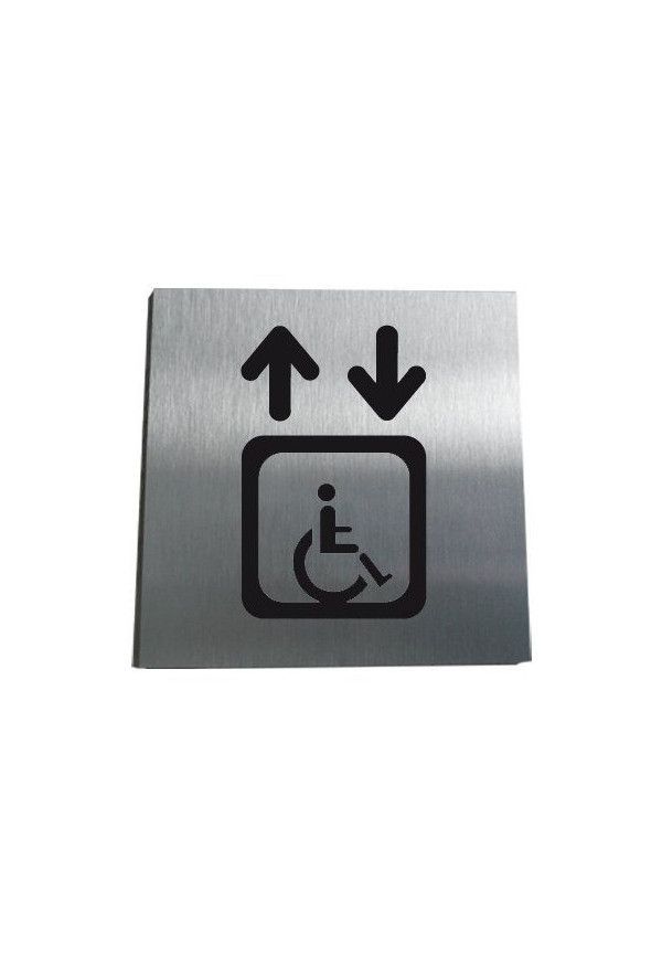 Plaque Alu Brossé Ascenseur Handicapé