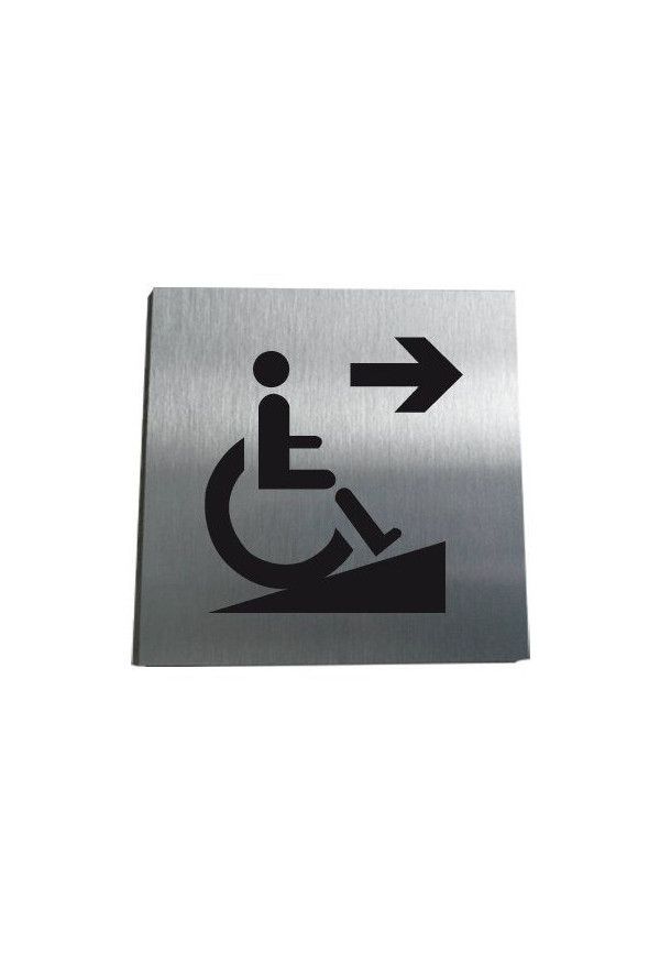 Plaque Alu Brossé Rampe d'Accès Handicapé
