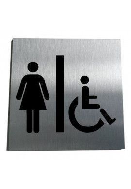Plaque Alu Brossé WC Femme Handicapé