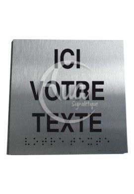Plaque Alu Brossé Doré Braille Votre Texte*