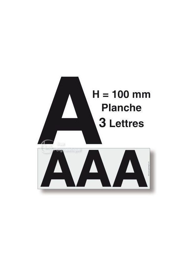 Planche 3 Lettres prédécoupés -Hauteur 100mm