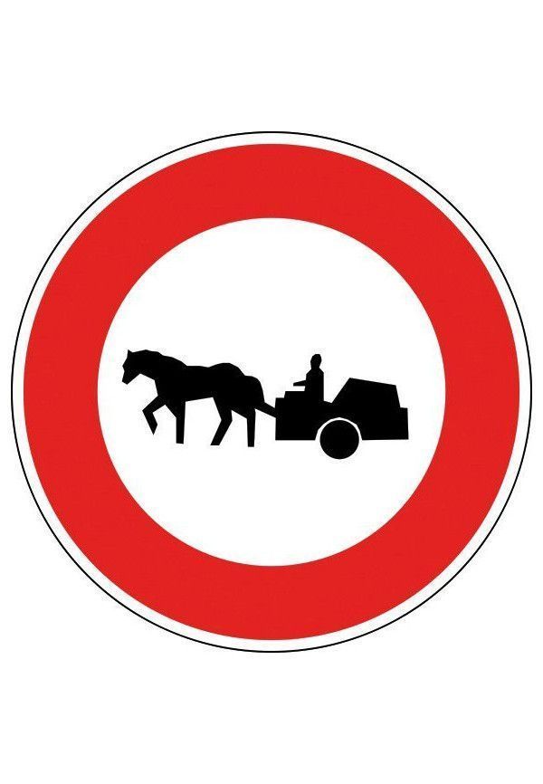 Panneau Accès interdit aux véhicules à traction - B9c